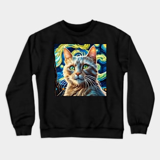 Domestic Cat Resting Peacefully Crewneck Sweatshirt